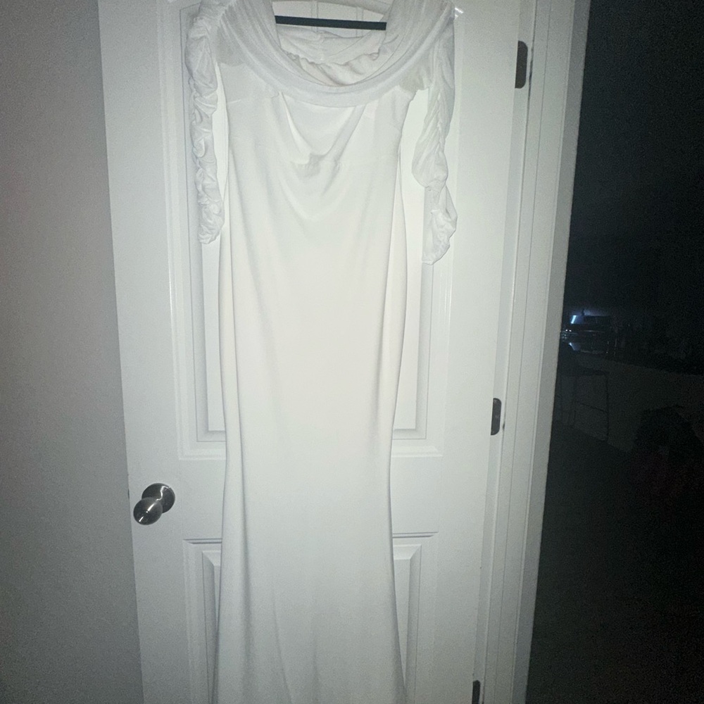 Elegant White Maternity Gown